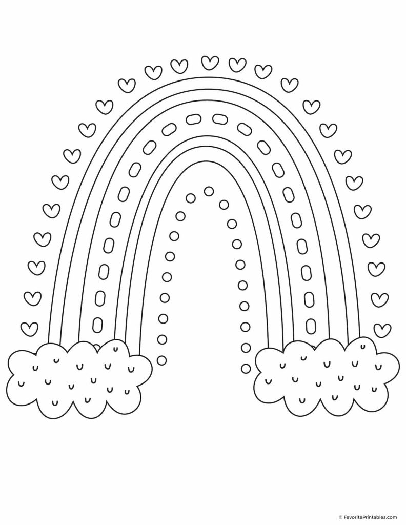 Rainbow coloring page - sheet 2.