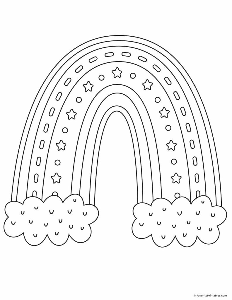 Rainbow coloring page - sheet 3.