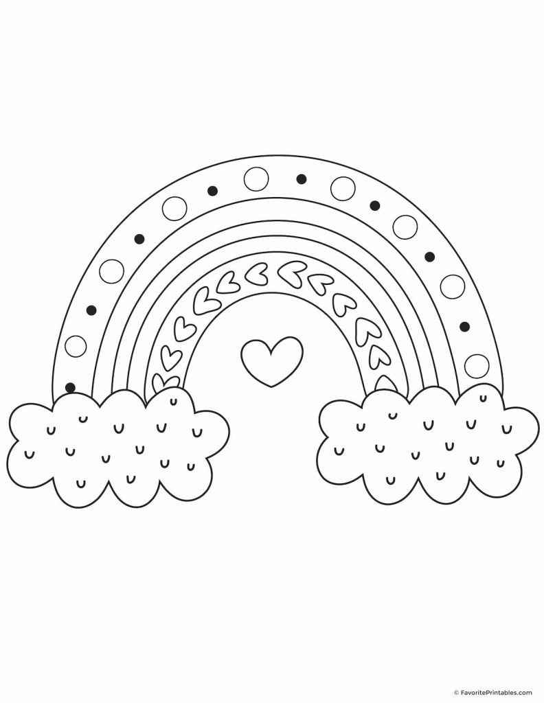 Rainbow coloring page - sheet 4.