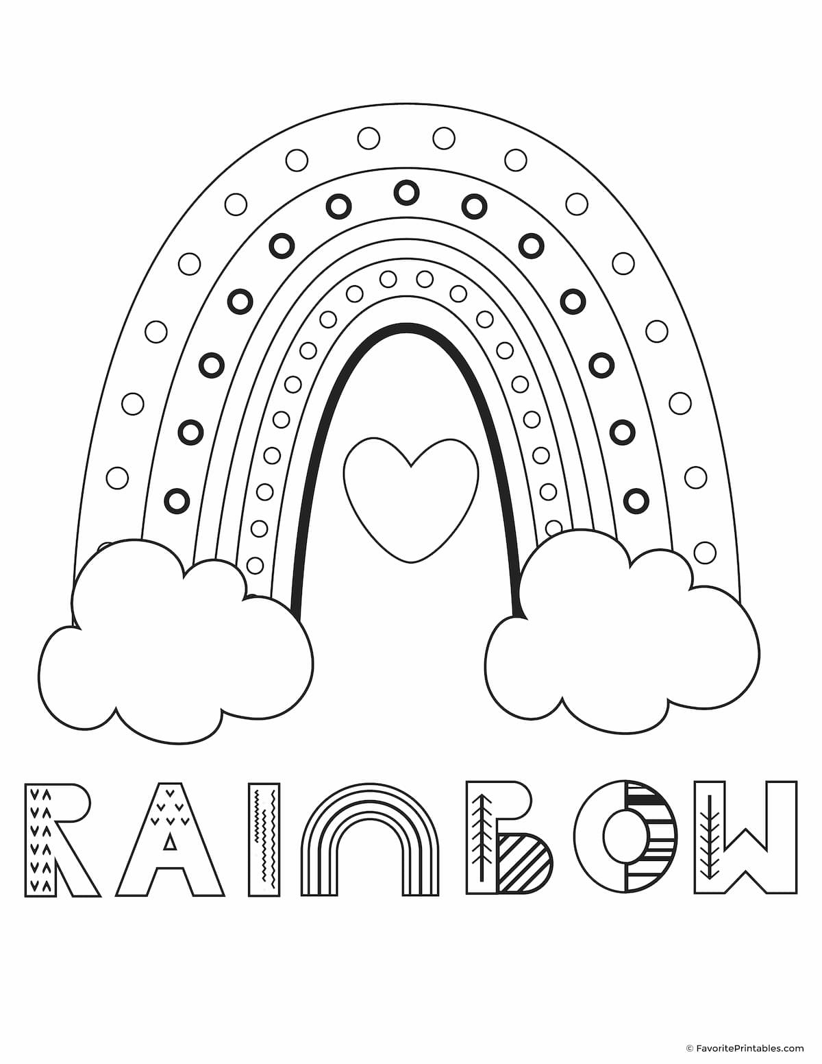 Rainbow coloring pages - FREE Printables! - Favorite Printables