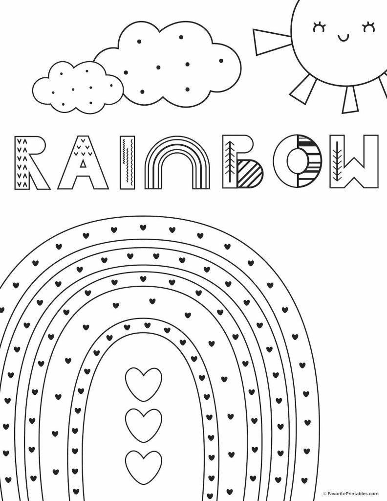 Rainbow coloring page - sheet 6.