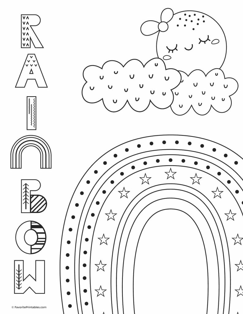 Rainbow coloring page - sheet 7.