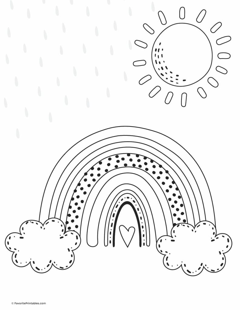 Rainbow coloring page - sheet 8.