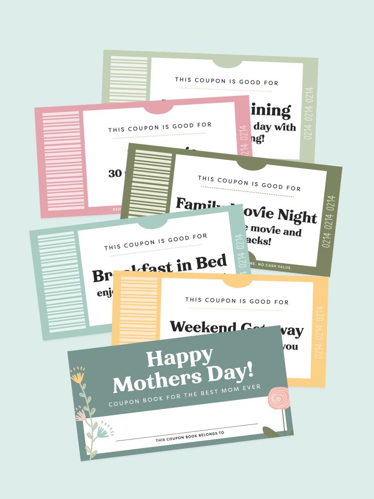 Free printable Mother's Day Coupons.