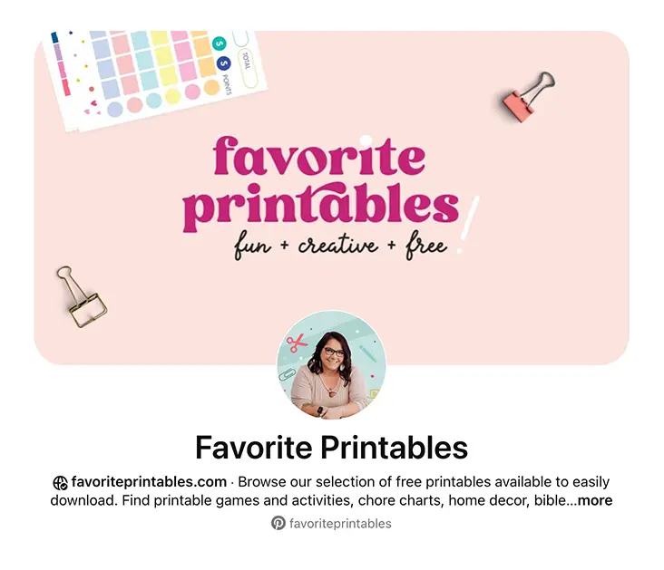 Favorite Printables Pinterest preview.