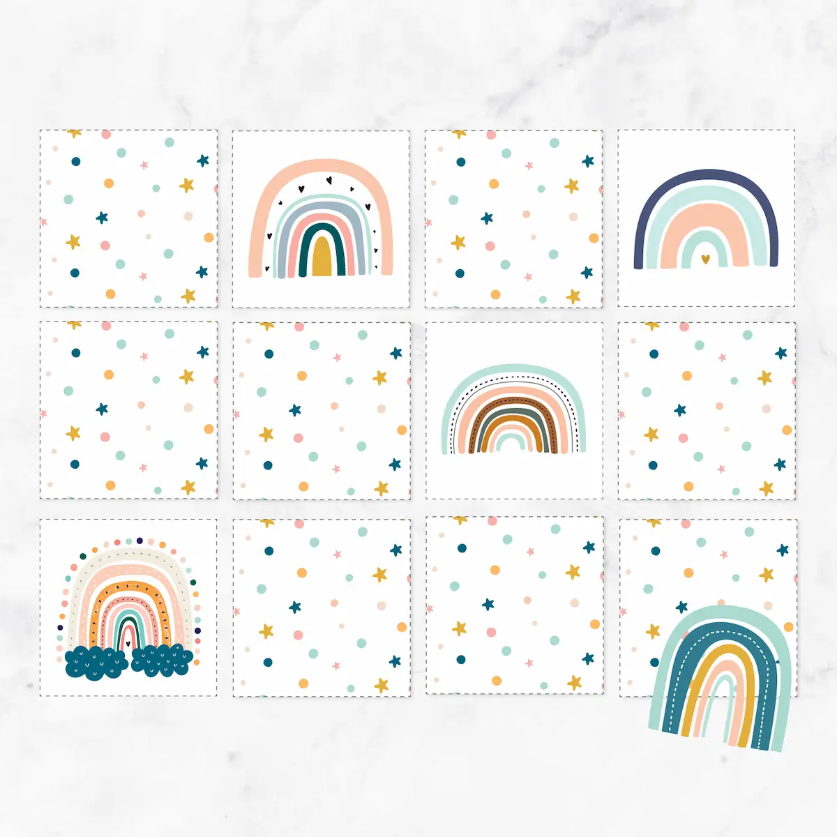 Rainbow matching game preview.