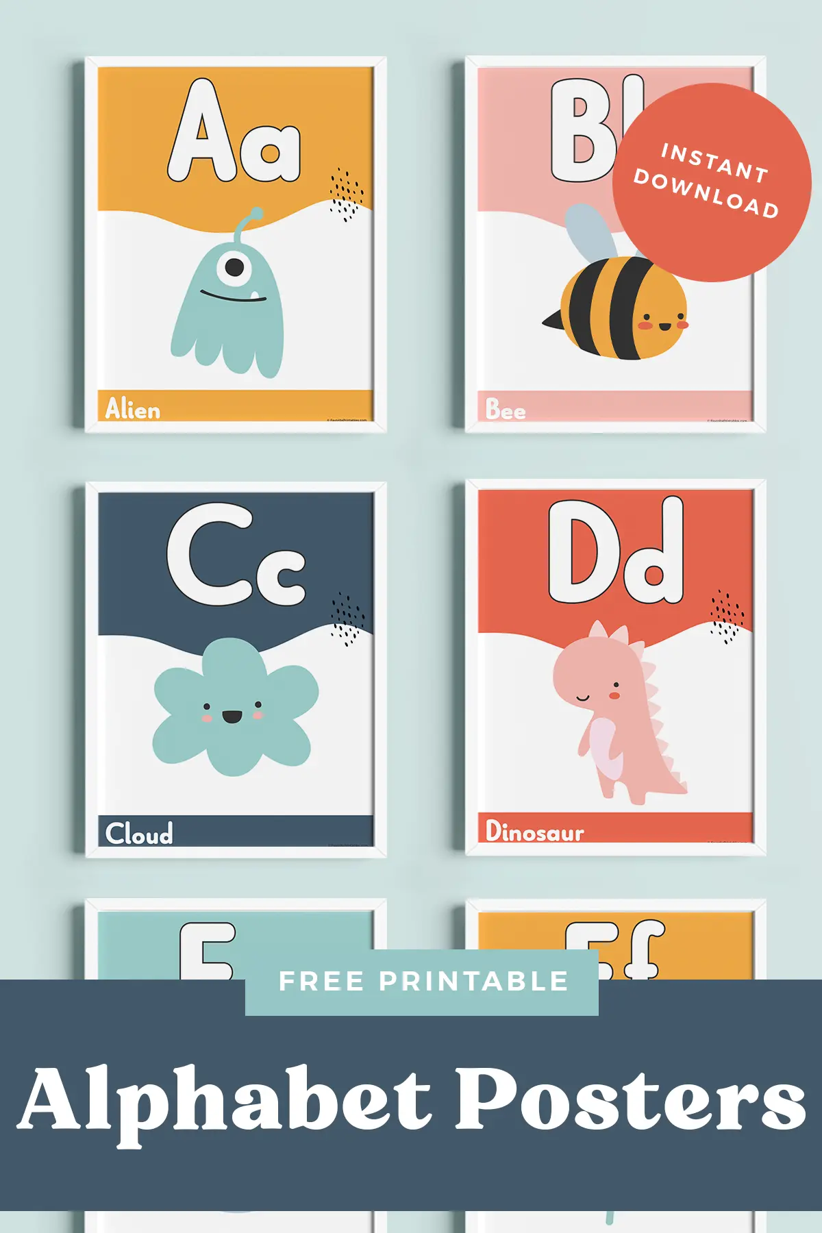 Free printable alphabet posters for classroom.