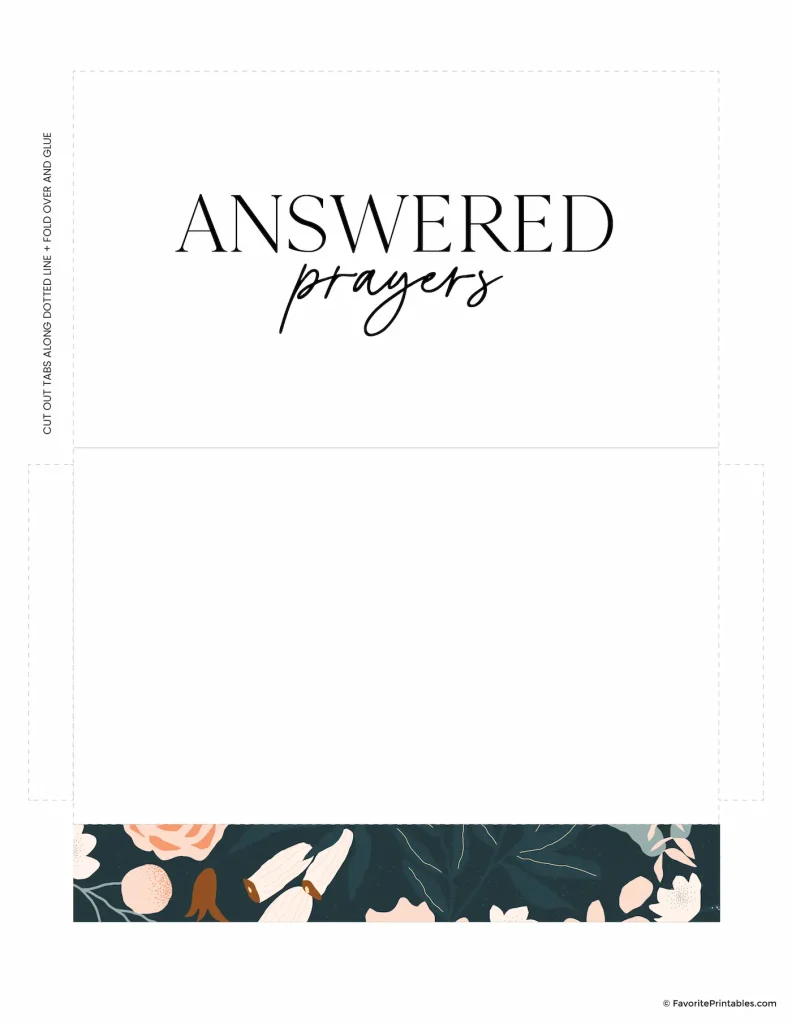 Free printable prayer board kit envelope.