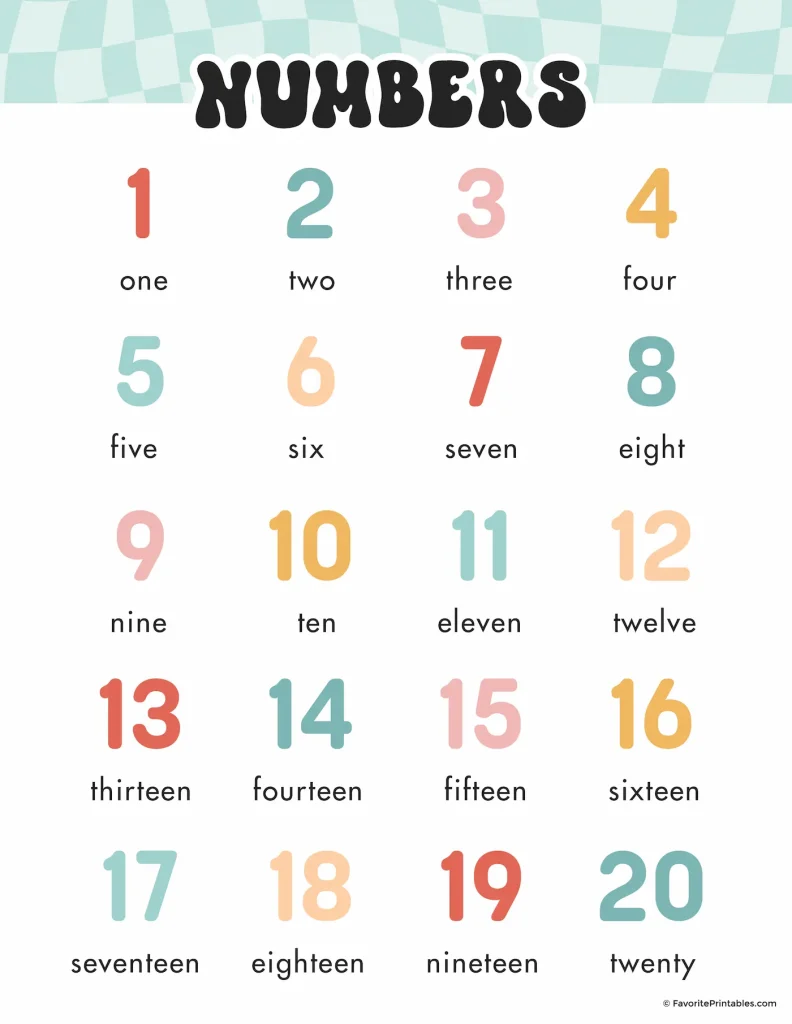 Free groovy classroom printable numbers