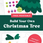 Free printable build a Christmas tree cutout pin.