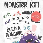 Free printable build a monster kit pin