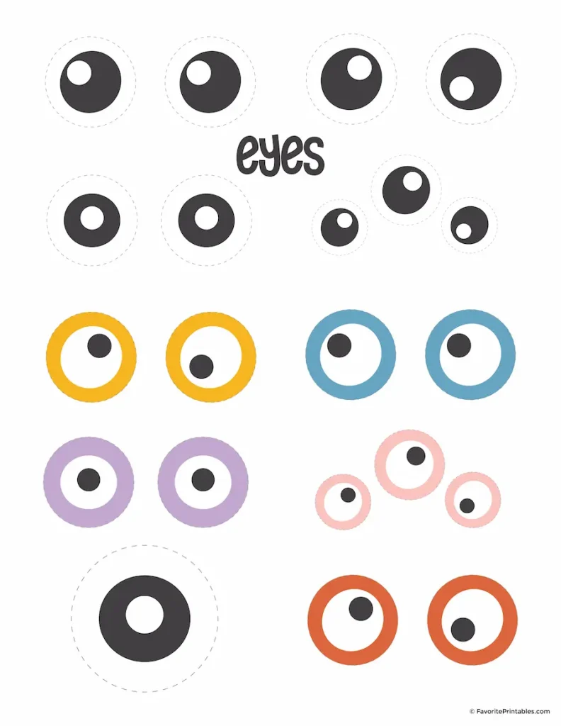 Free printable build a monster kit eyeballs