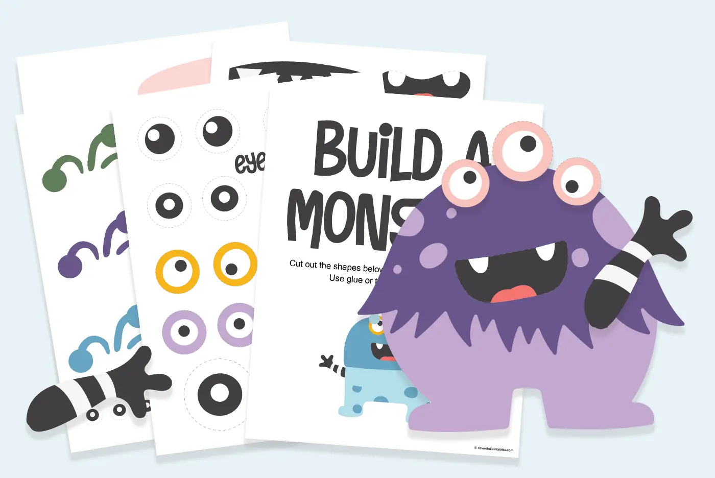 Free printable build a monster cutout