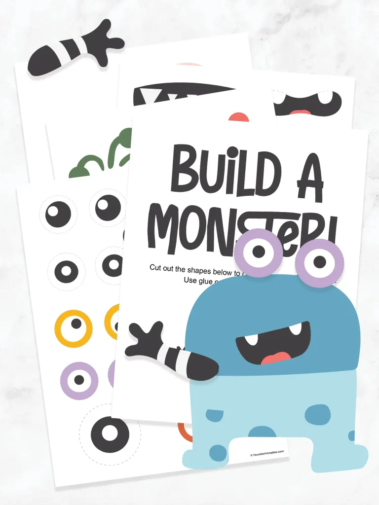 Free printable build a monster cutout