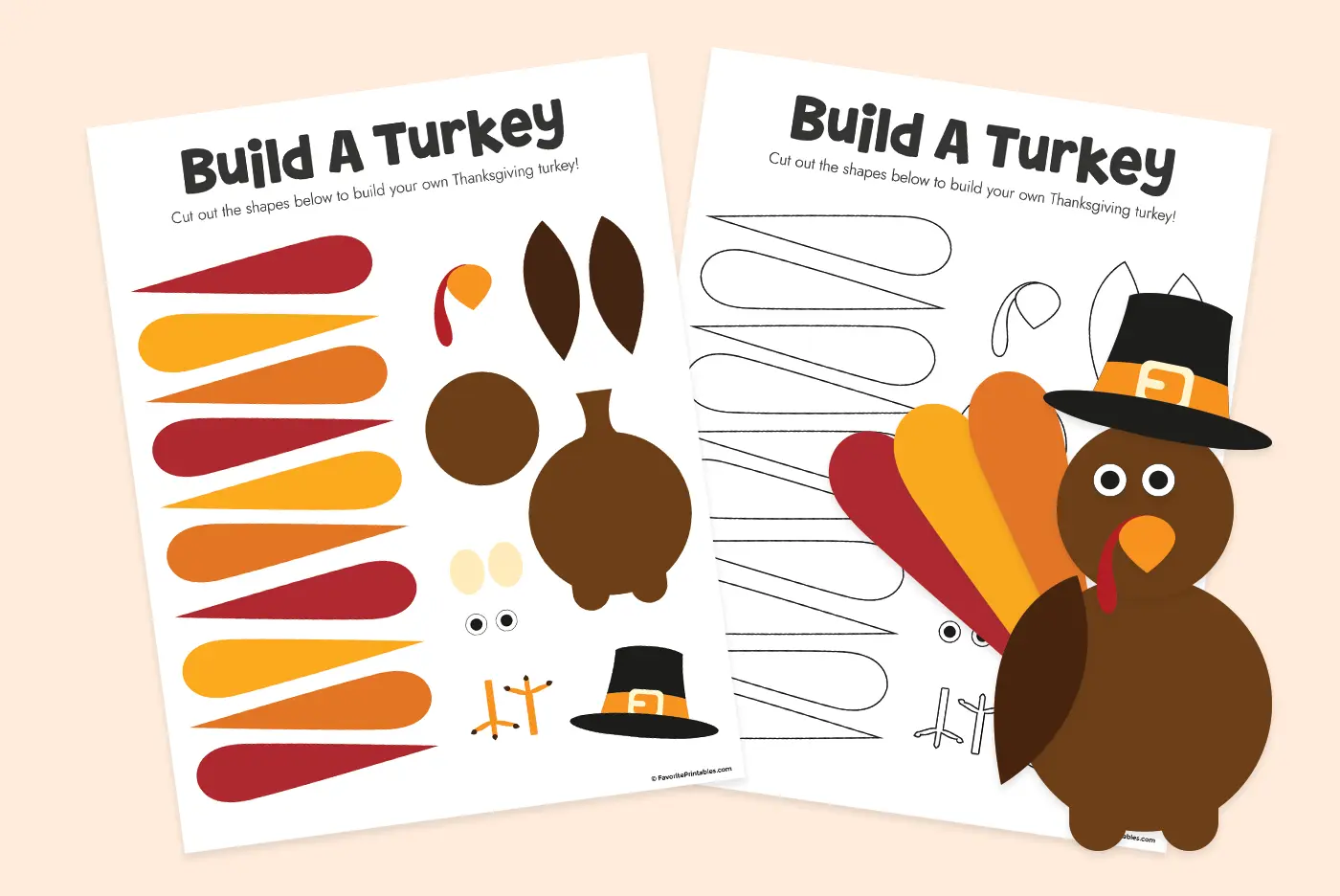 Free printable build a turkey kit preview.