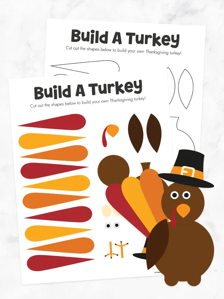 Free printable build a turkey kit.