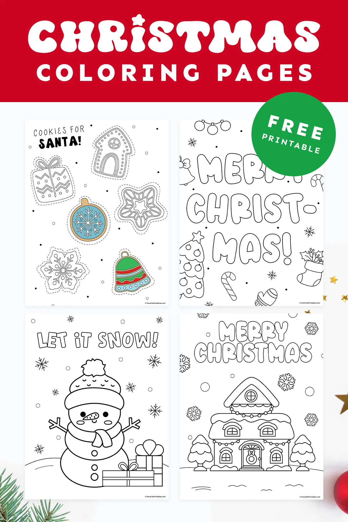 Free printable Christmas coloring pages pin.