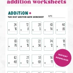 Free printable Double Digit Addition Worksheet pin.