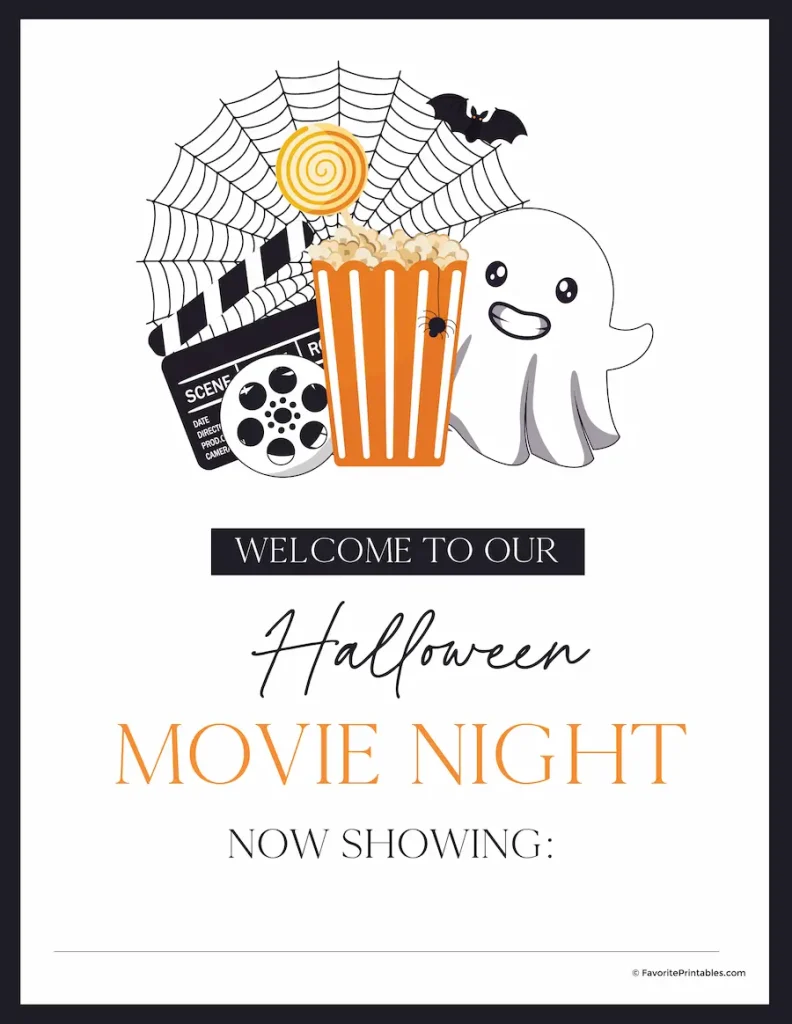 Free printable Halloween movie night poster.