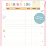 Free printable kid's reading log pin.