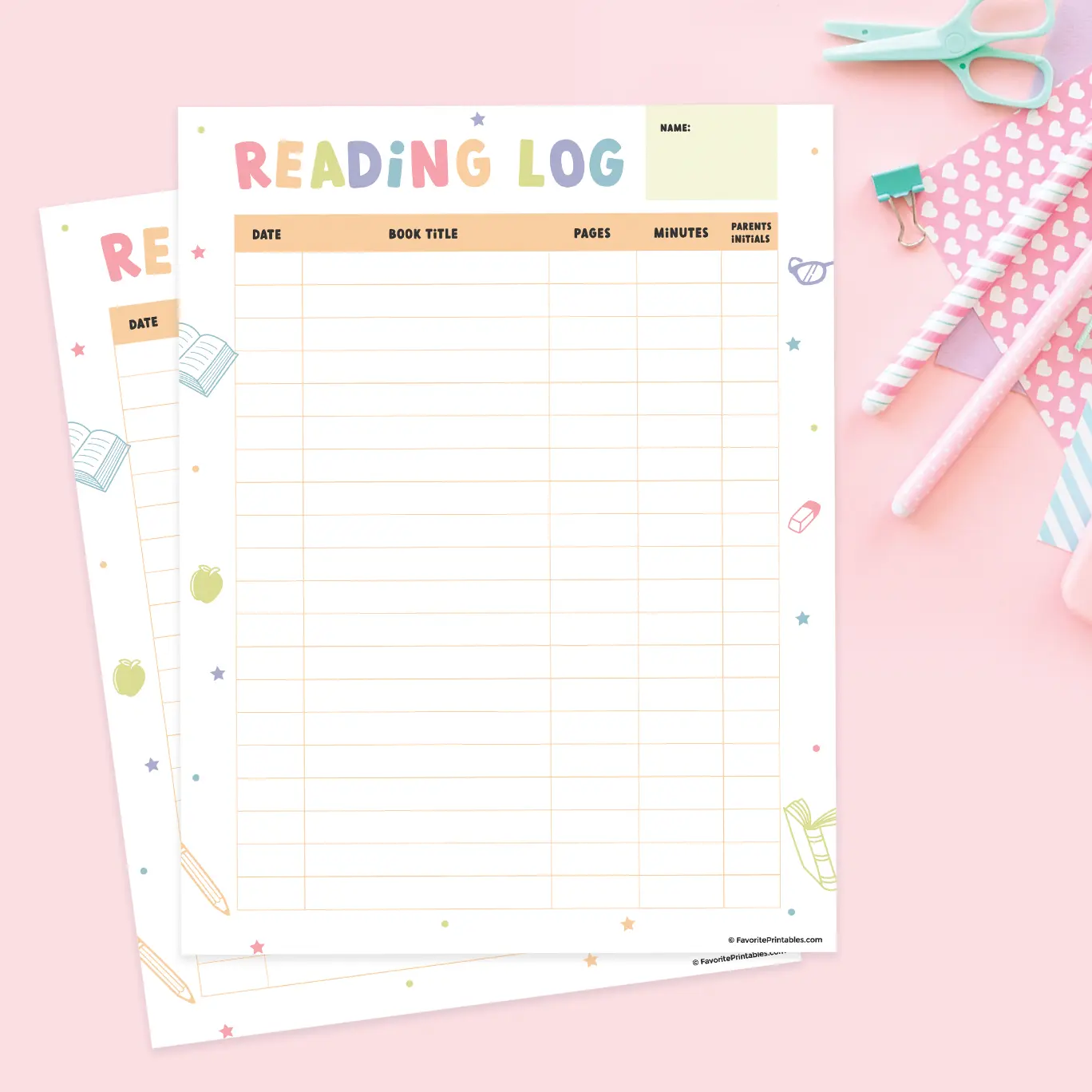 Free printable kid's reading log.