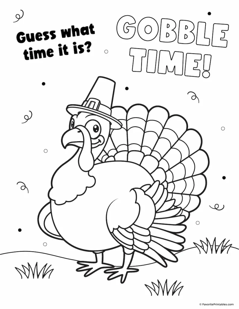 Thanksgiving Turkey coloring page.