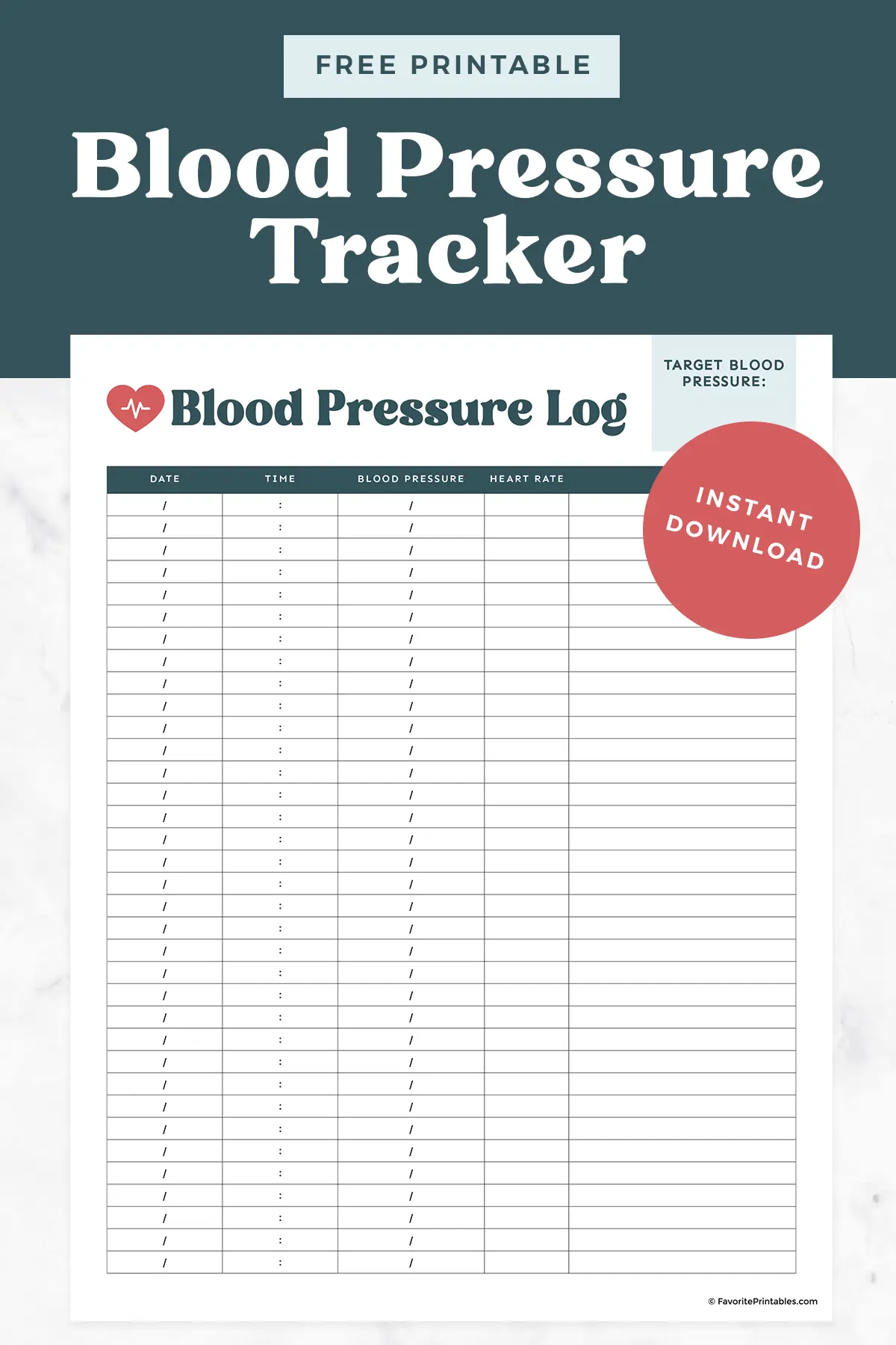 Free printable blood pressure tracker.