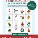 Free printable Christmas light scavenger hunt pin.