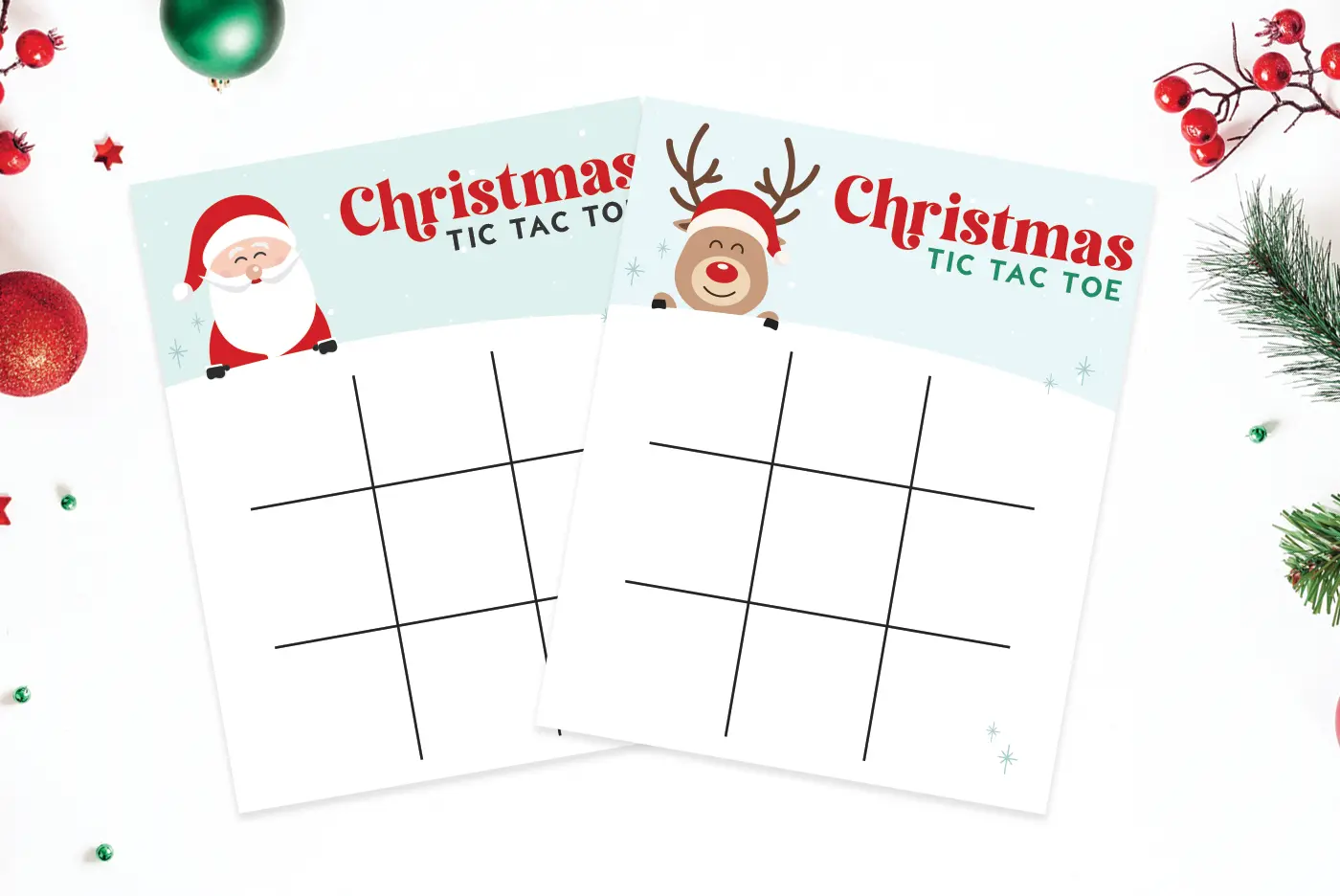 Free printable Christmas tic tac toe.