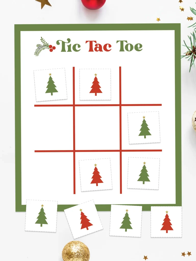 Free printable Elf On the Shelf Tic Tac Toe game.