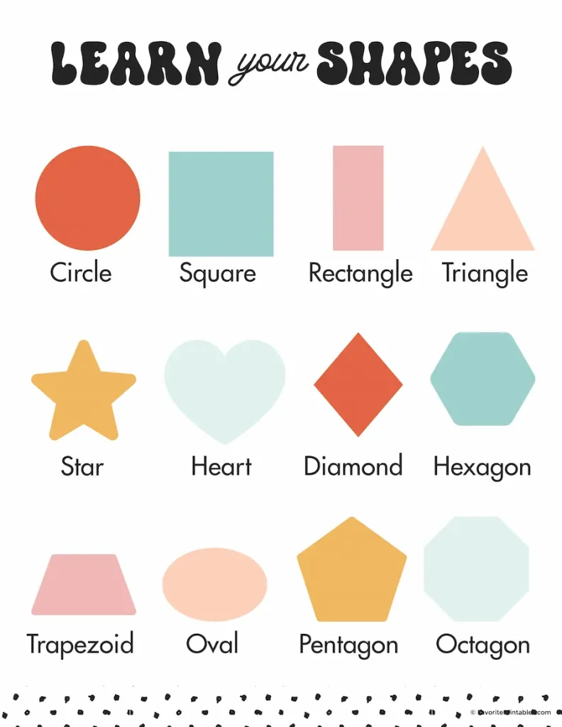 Free groovy classroom printable shapes.