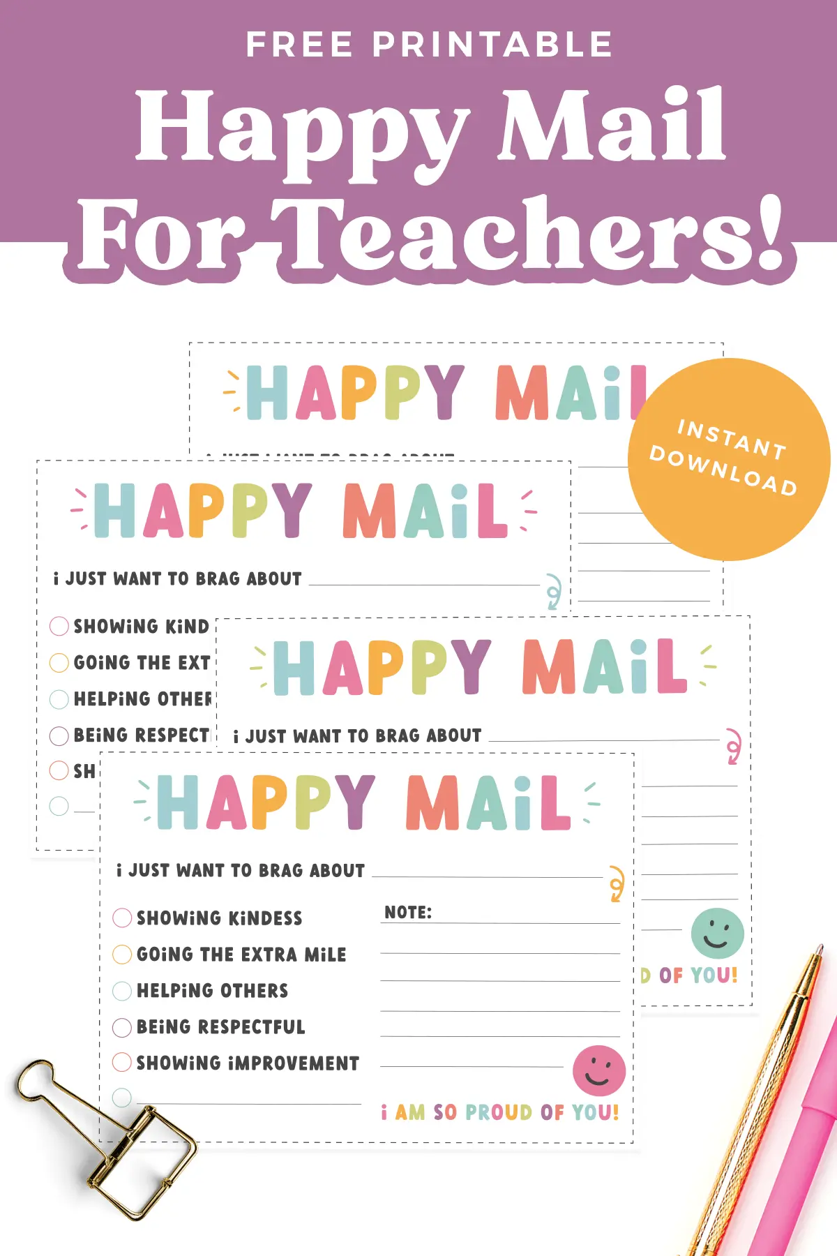 Free printable happy mail cards pin.