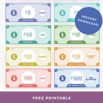 Free printable pretend play money for kids pin.