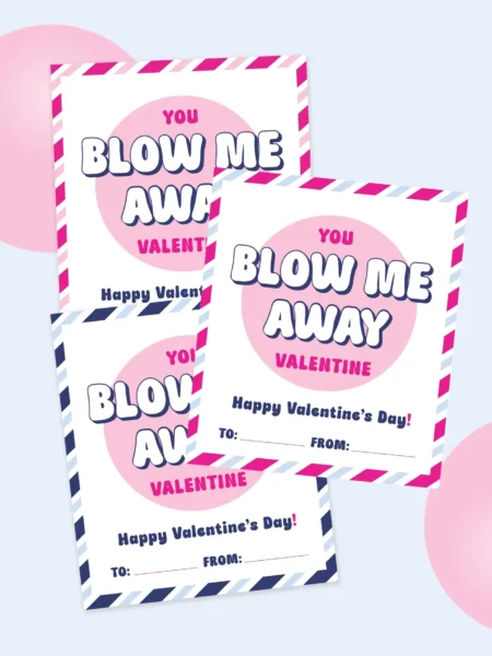 Free printable blow pop Valentines cards.