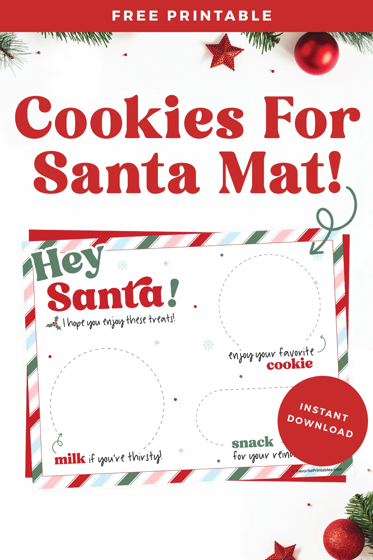 Free printable cookies for santa mat.