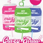 Free printable crazy straw valentine cards.