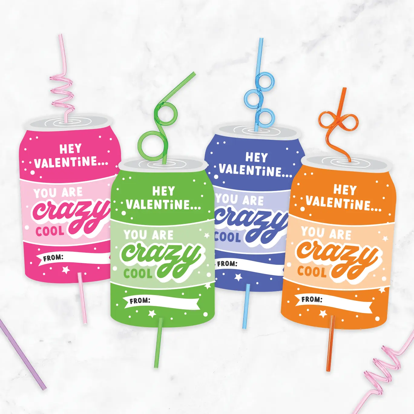 Free printable crazy straw valentine cards.