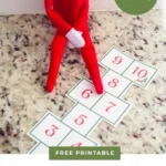 Printable elf on the shelf hopscotch game.