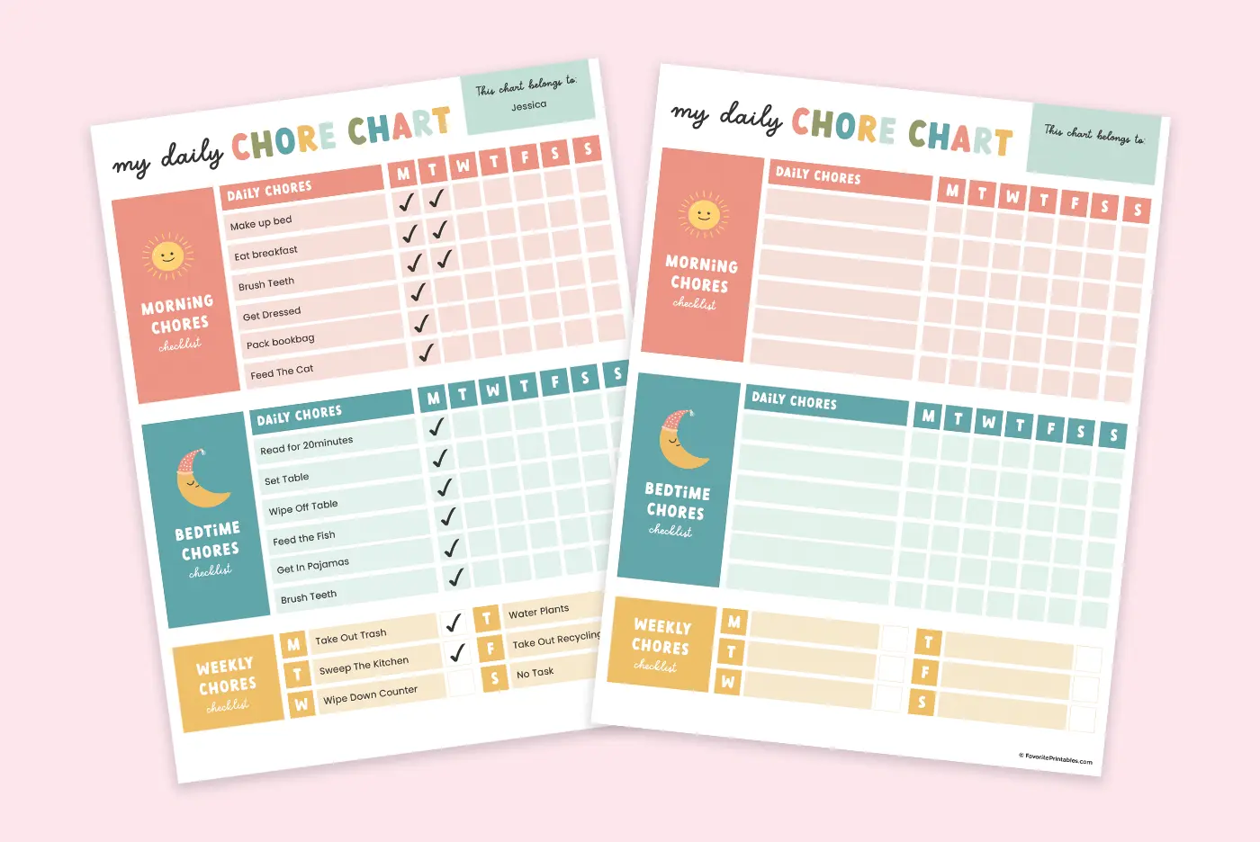 Free printable kid's chore cart.