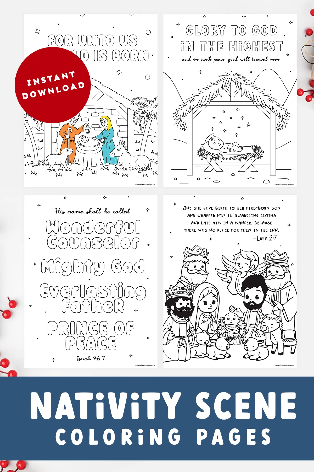 Free printable nativity coloring sheets pin.