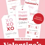 Free printable Valentines gift tags.