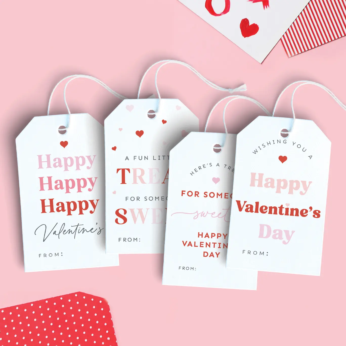 Free printable Valentines gift tags.