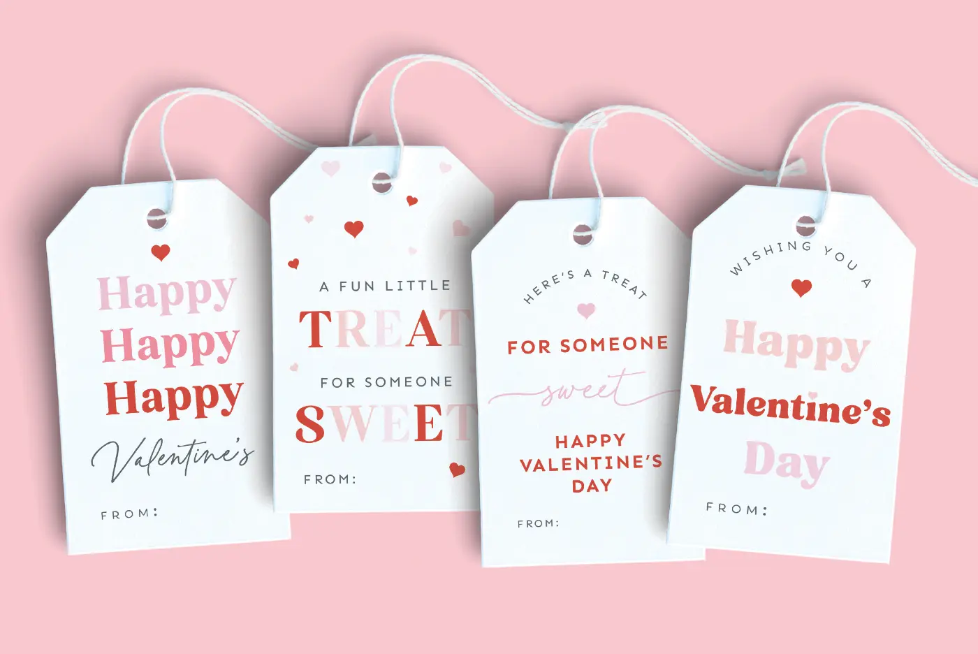 Free printable Valentines gift tags.