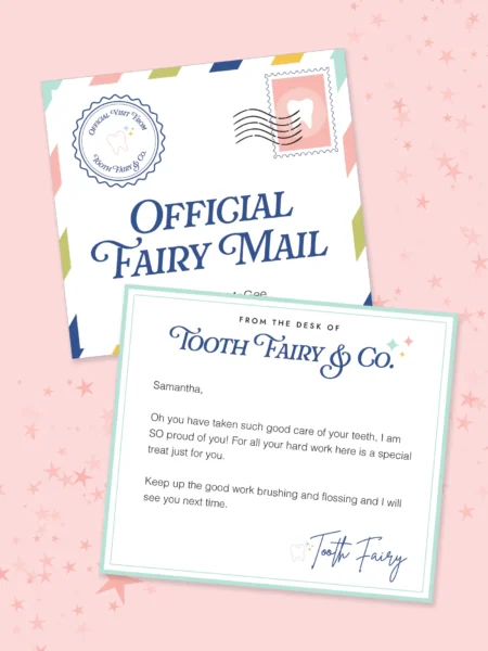 Free printable tooth fairy letter and envelope.