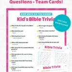 Free Printable Bible trivia for kids pin.
