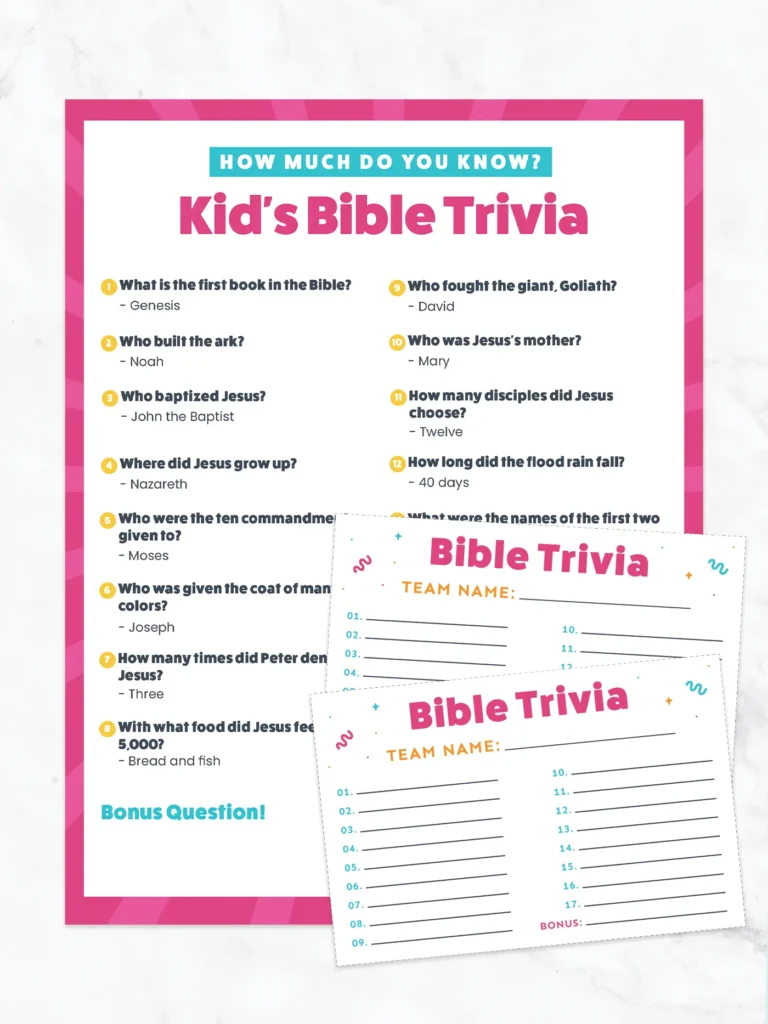 Easy Bible Trivia For Kids