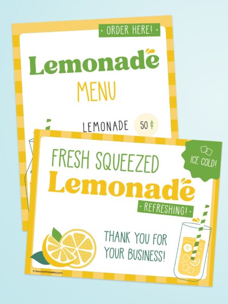 Free printable lemonade stand signs.
