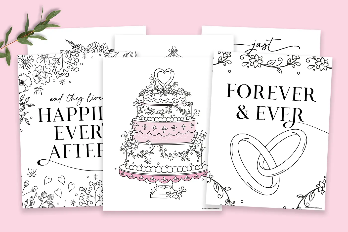 Free printable wedding coloring pages.