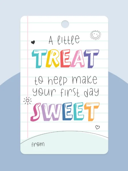 Printable back to school gift tag.