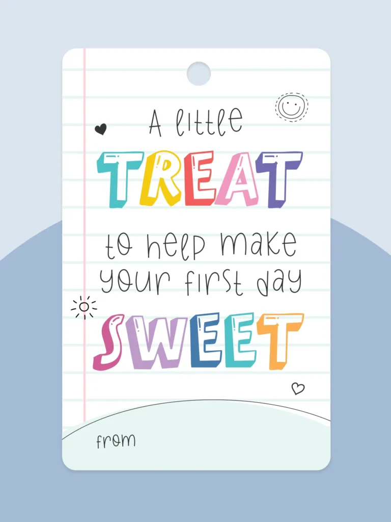 Printable back to school gift tag.